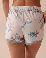 Short de pyjama ultra doux imprimé jardin roses