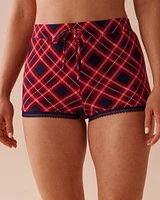 Diagonal Plaid Super Soft Pajama Shorts