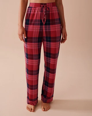 Pantalon de pyjama ultra doux à carreaux rouges