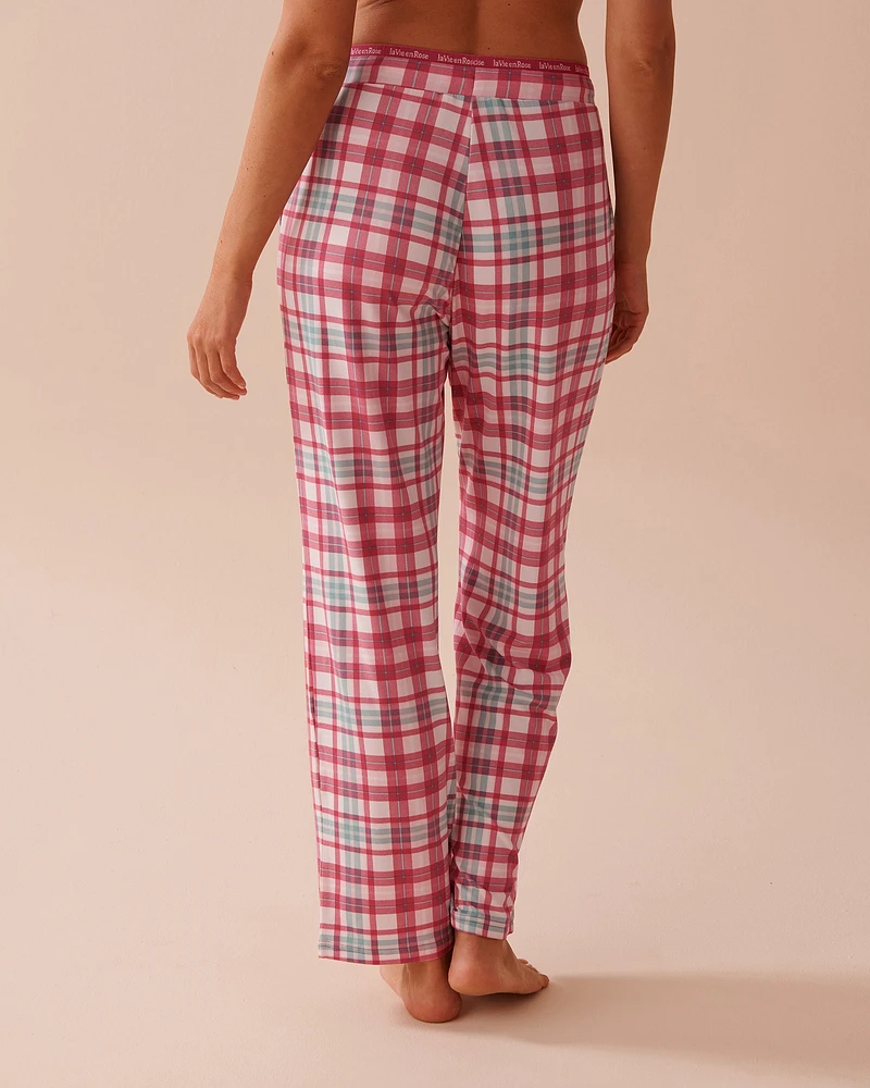 Pantalon de pyjama ultra doux à rayures rouges