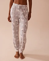 Polar Bear Print Recycled Fibers Jogger Pajama Pants