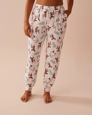 Animal Print Recycled Fibers Jogger Pajama Pants