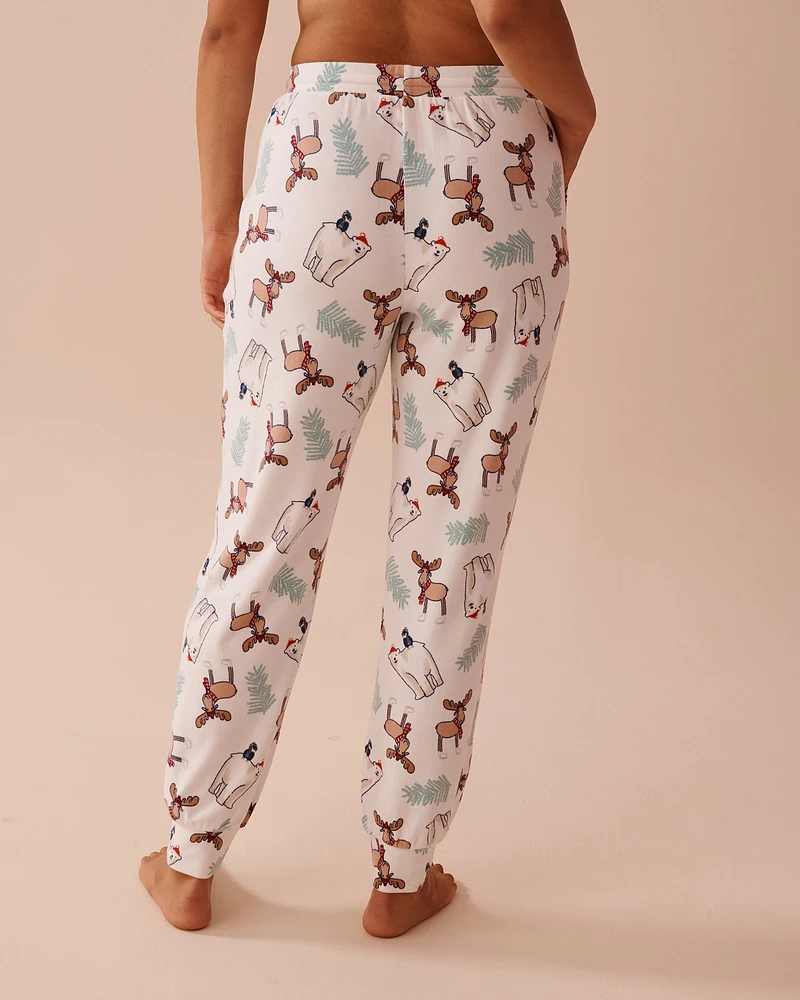 Animal Print Recycled Fibers Jogger Pajama Pants