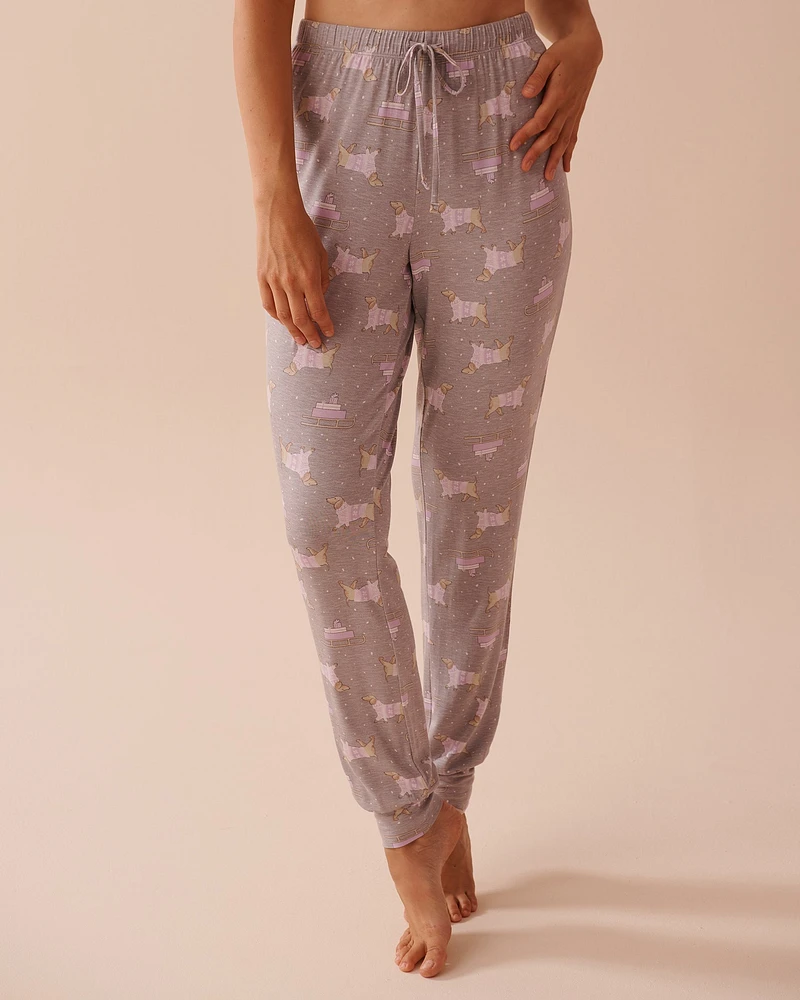 Dachshund Print Long Sleeve PJ Set