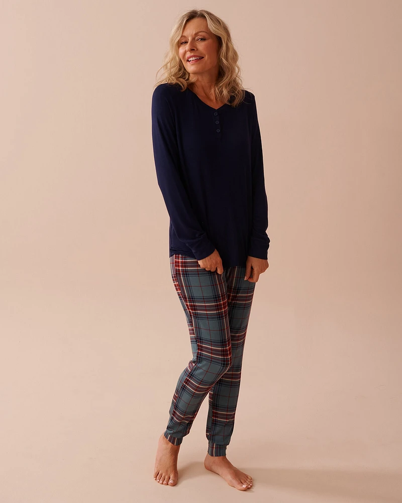 Plaid Long Sleeve PJ Set