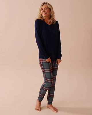 Plaid Long Sleeve PJ Set