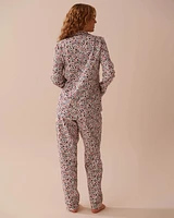 Winter Flowers Print Flannel PJ Set