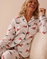 Ensemble pyjama en flanelle imprimé teckel