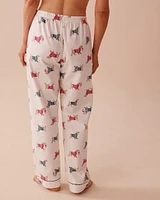 Ensemble pyjama en flanelle imprimé teckel