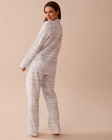 Ensemble pyjama en flanelle imprimé nordique bleu