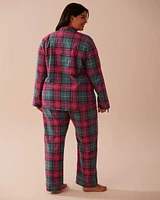 Ensemble pyjama en flanelle à carreaux rouges et verts