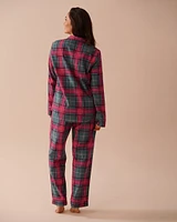 Ensemble pyjama en flanelle à carreaux rouges et verts