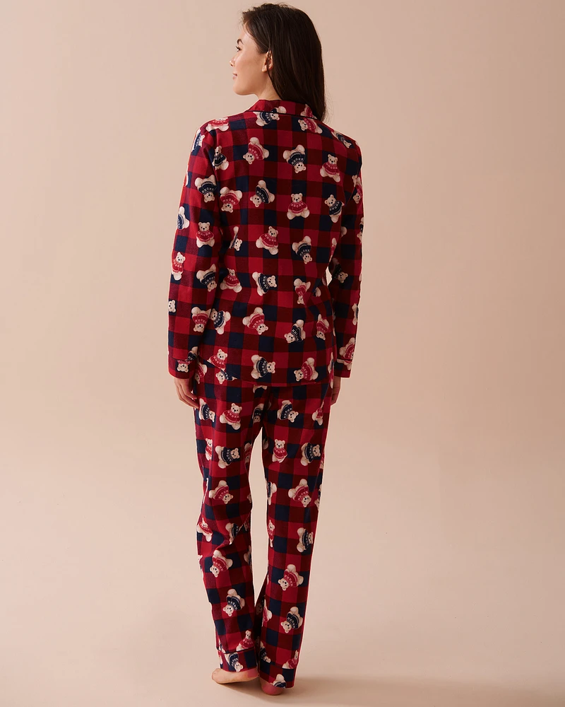 Ensemble pyjama en flanelle imprimé ourson