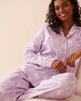 Deer Print Flannel PJ Set