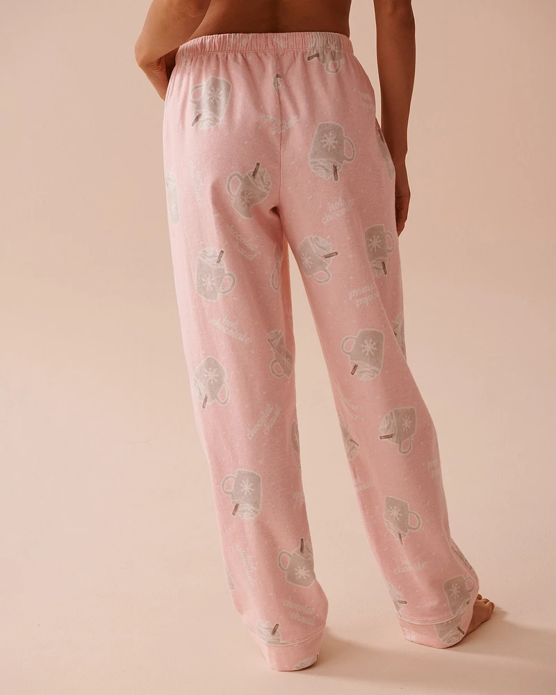 Mug Print Flannel PJ Set