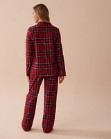 Ensemble pyjama en flanelle à carreaux rouges