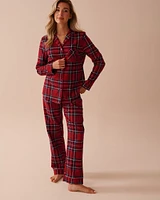 Ensemble pyjama en flanelle à carreaux rouges