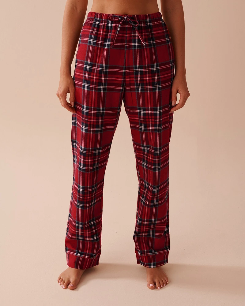 Ensemble pyjama en flanelle à carreaux rouges