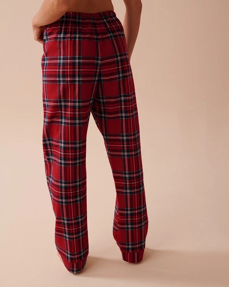 Ensemble pyjama en flanelle à carreaux rouges