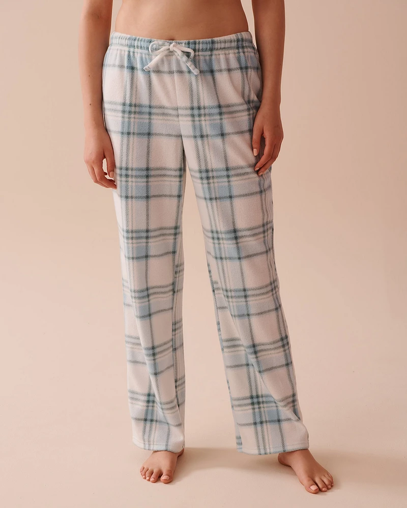 Blue Plaid Micropolar PJ Set