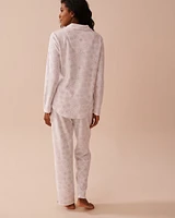 Snowflake Print Micropolar PJ Set