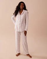 Snowflake Print Micropolar PJ Set