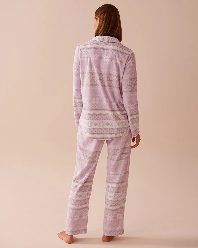 Fair Isle Print Micropolar PJ Set