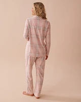 Ensemble pyjama en micropolaire à carreaux roses