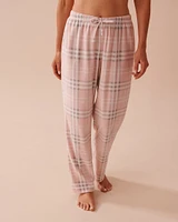 Ensemble pyjama en micropolaire à carreaux roses