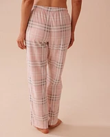 Ensemble pyjama en micropolaire à carreaux roses