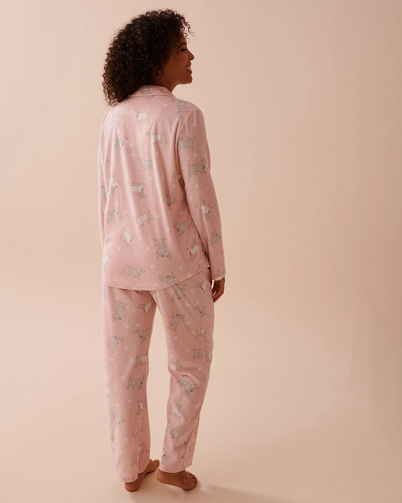 Dachshund Print Micropolar PJ Set