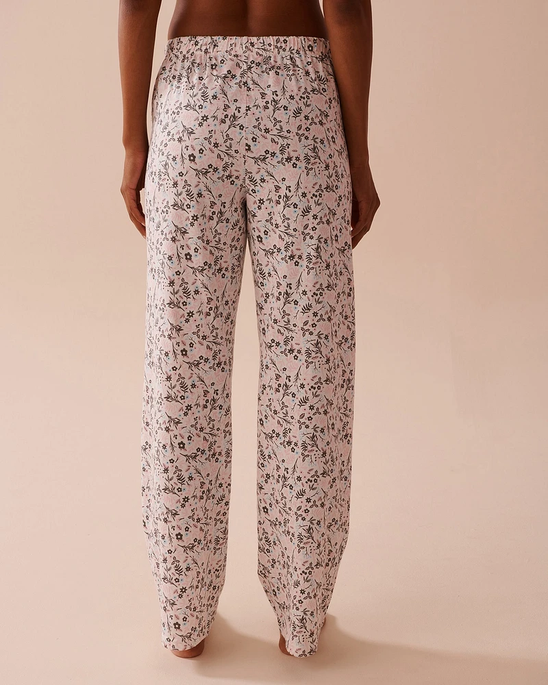 Winter Flowers Print Cotton PJ Set