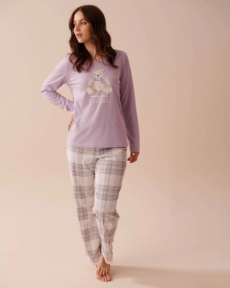 Lilac Plaid Cotton PJ Set