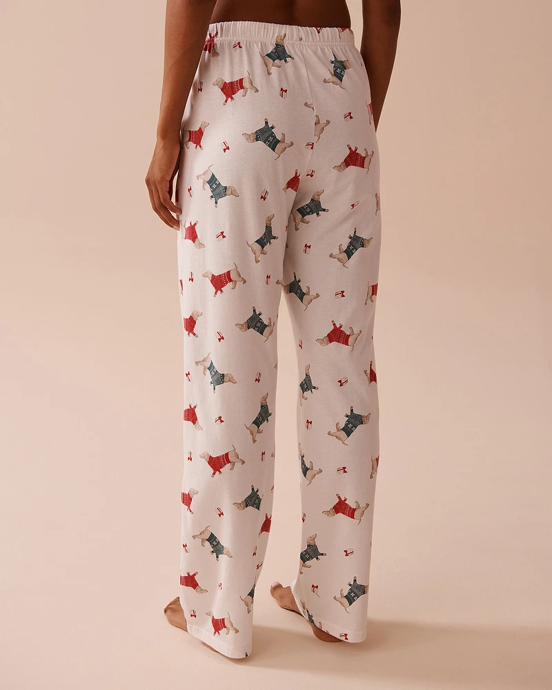 Ensemble pyjama en coton imprimé teckel