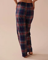 Ensemble pyjama en coton à carreaux bleus