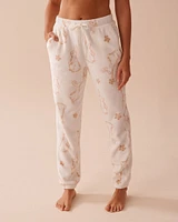 Rabbit Print Soft Plush PJ Set