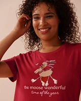 Moose Print Super Soft Short Sleeve Sleepshirt