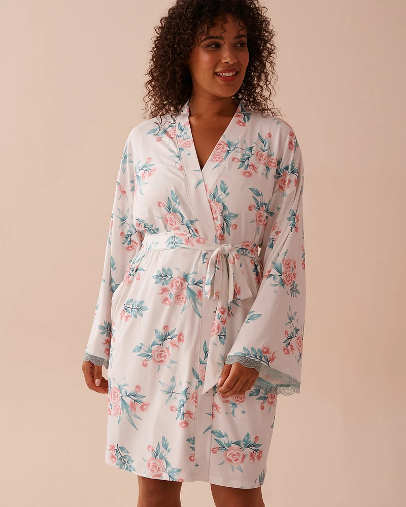 Rose Garden Print Soft Kimono