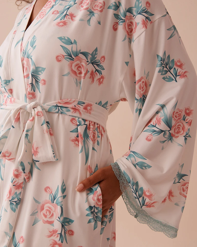 Rose Garden Print Soft Kimono