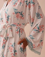 Rose Garden Print Soft Kimono