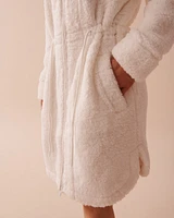 Robe de chambre en sherpa à fermeture éclair et col cheminée