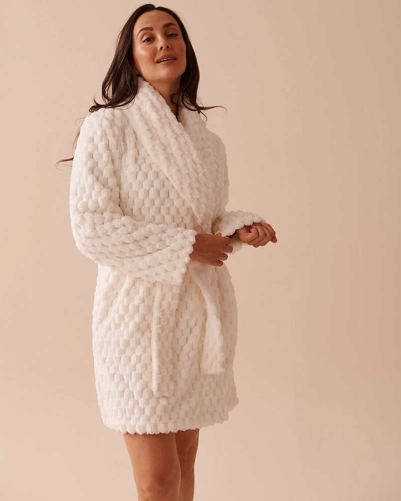 Soft Plush Quilted Effect Robe