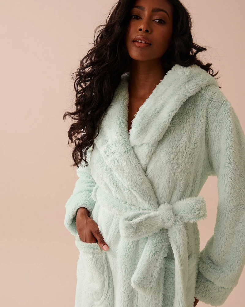 Soft Plush Hooded Robe