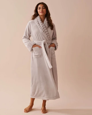 Long Faux Fur and Soft Plush Robe