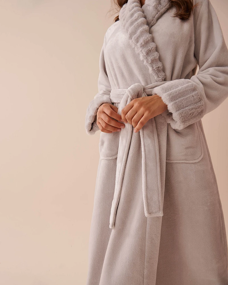 Long Faux Fur and Soft Plush Robe