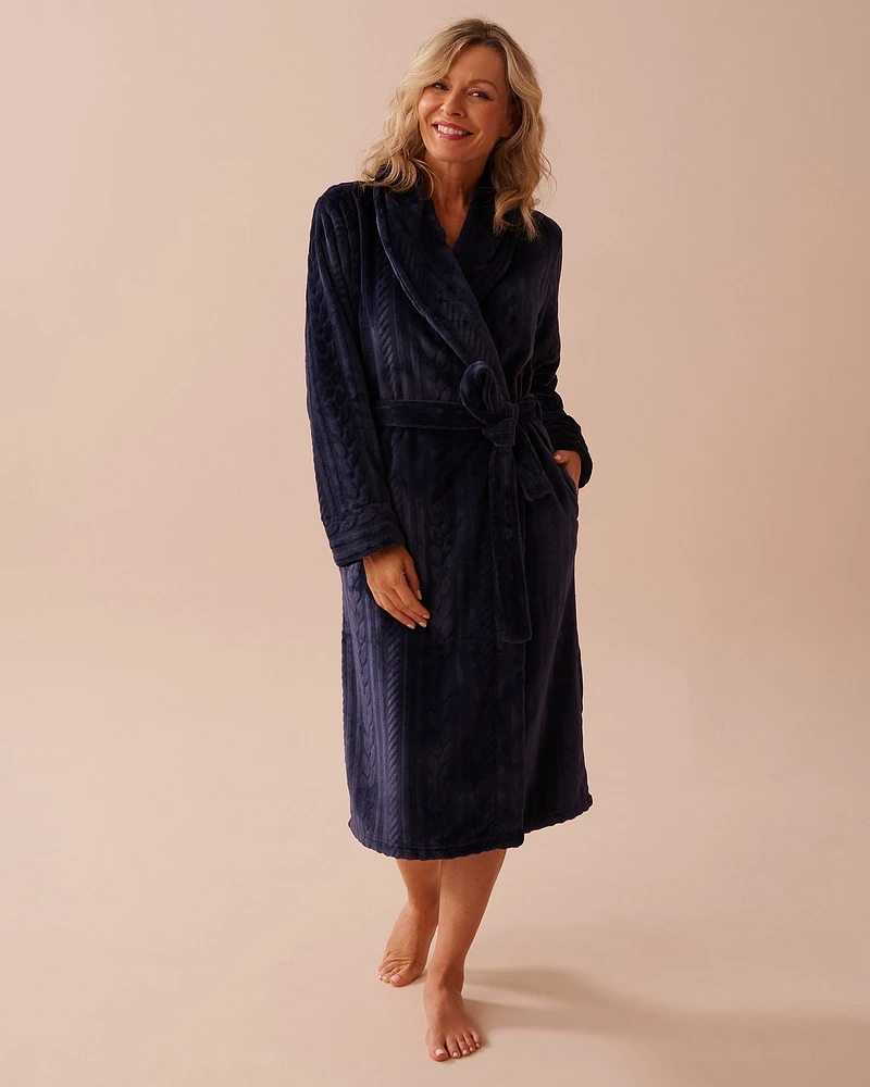 Recycled Fibers Cable Knit Robe