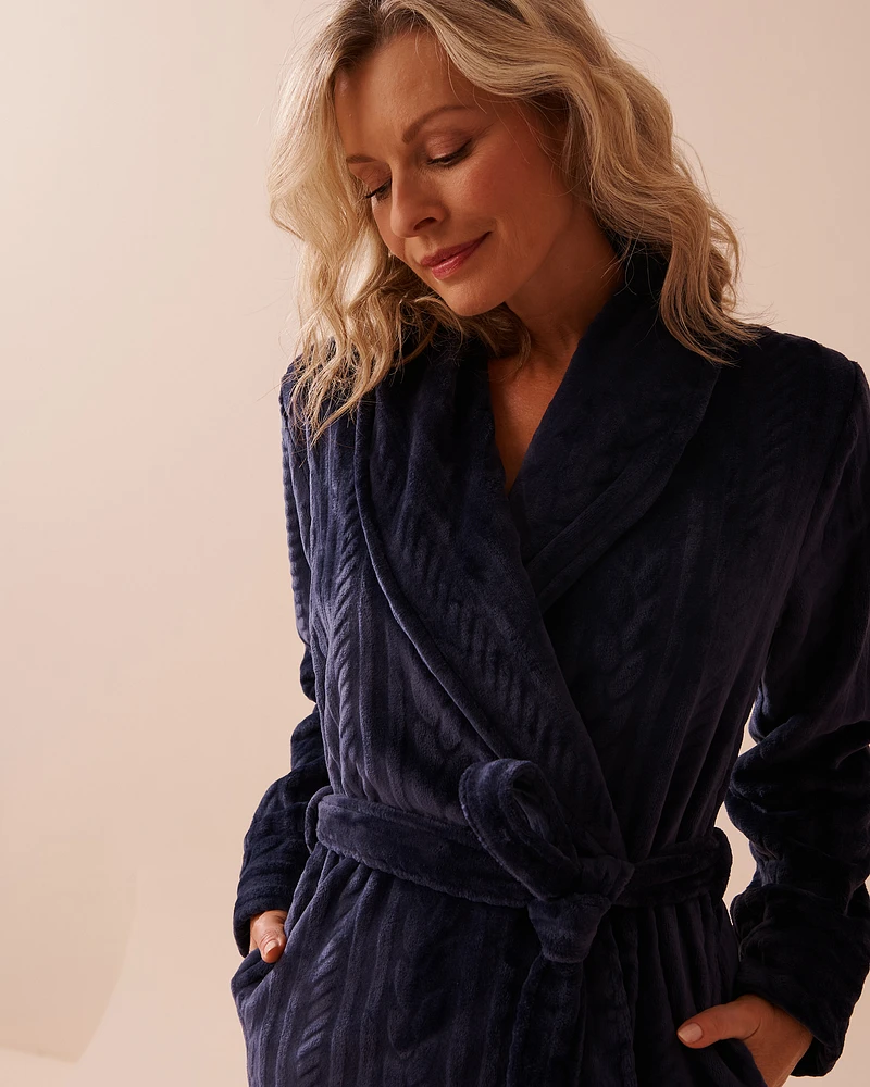 Recycled Fibers Cable Knit Robe