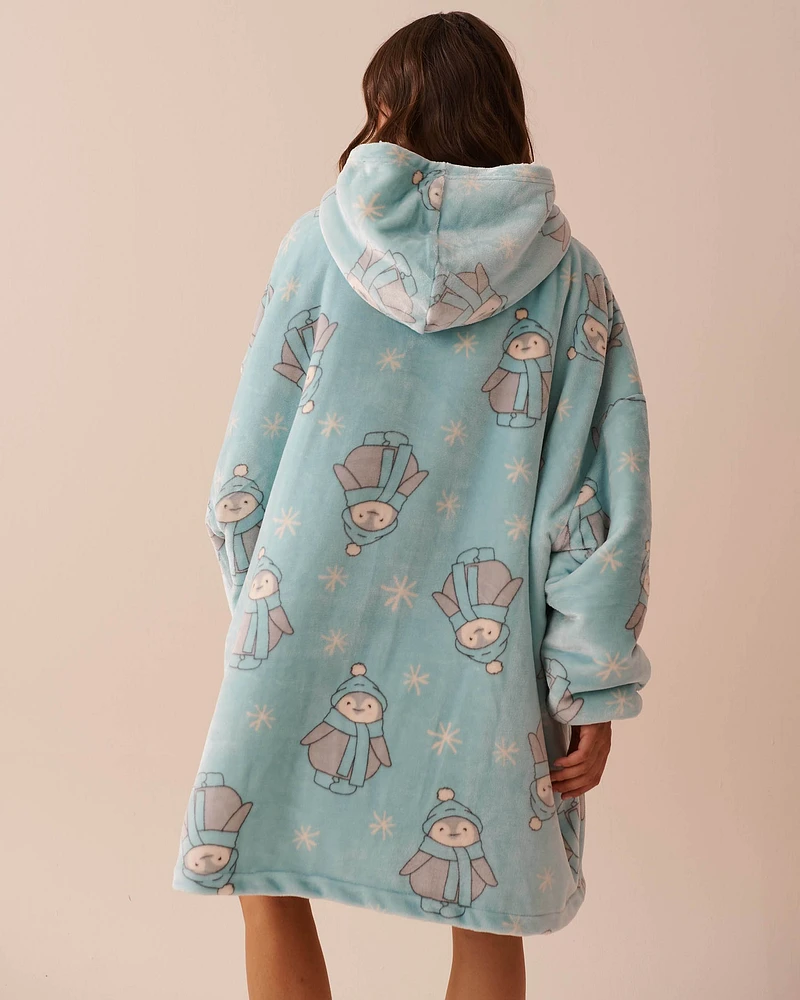 Penguin Soft Plush Oversized Hoodie