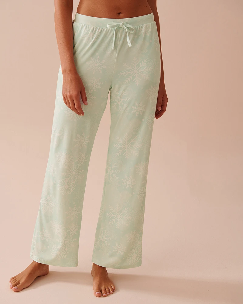 Pantalon de pyjama ultra doux à imprimé flocon