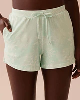 Snowflake Print Super Soft Pajama Shorts